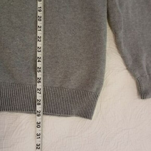 Chaps Gray & Blue Striped Mens Sweater XL 100% Cotton Crewneck - Picture 10 of 12